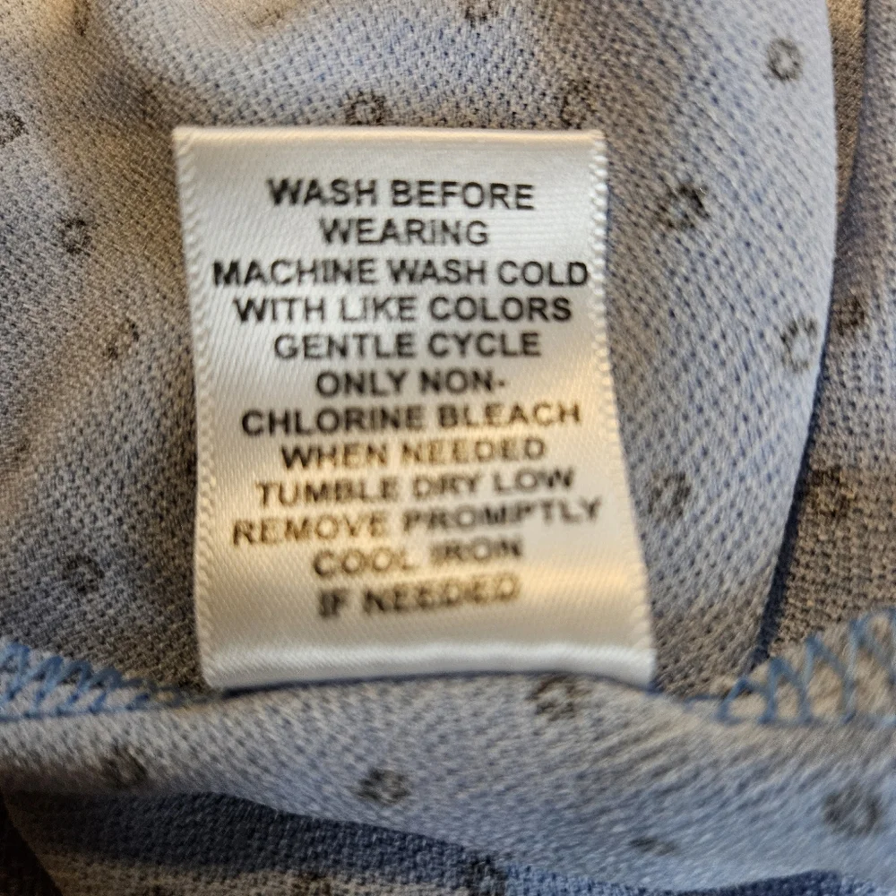 Elle Light Blue With Polka Dots Women's Top - Size Large - Picture 5 of 5